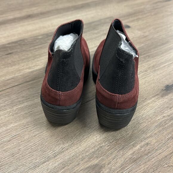 Fly London Yego Wedge Bootie Burgundy Wine Comfortable Boot NWOB 7 - Picture 4 of 8